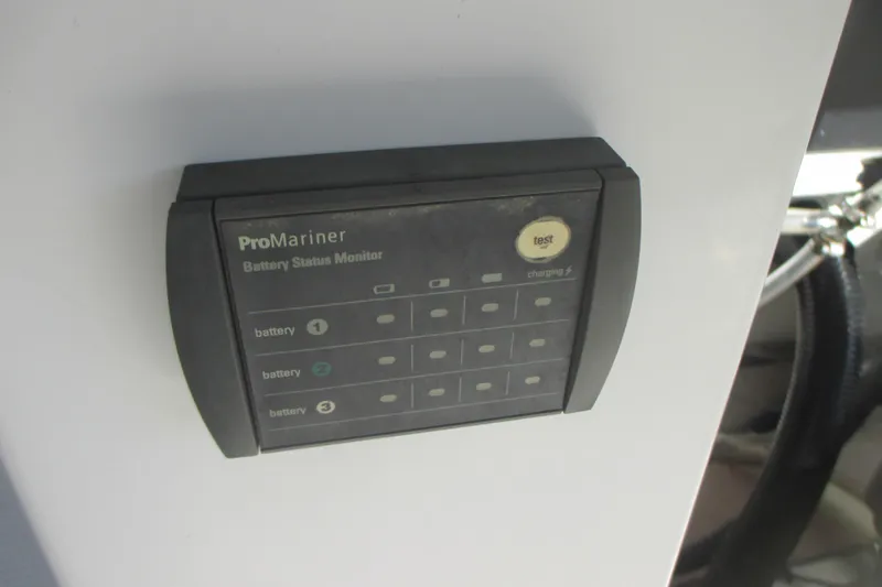  Yacht Photos Pics ProMariner battery status monitor on 2019 Sailfish 325 DC boat.