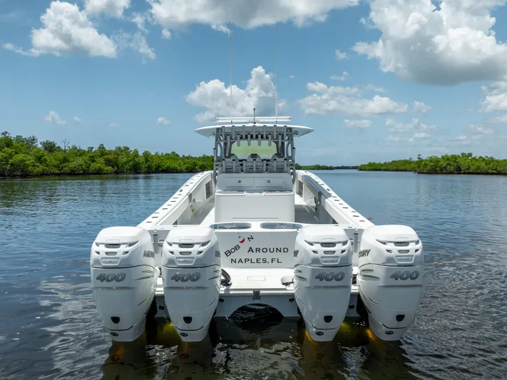  Yacht Photos Pics 2019 Freeman 42 LR boat with quad engines in Naples, FL.