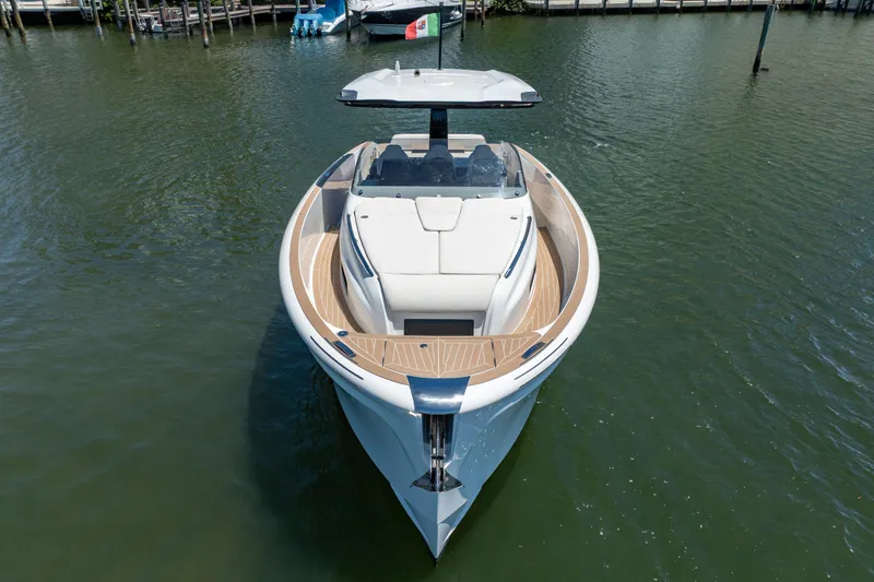  Yacht Photos Pics 2024 Solaris Power 40 Open yacht on water, showcasing sleek design and modern features.