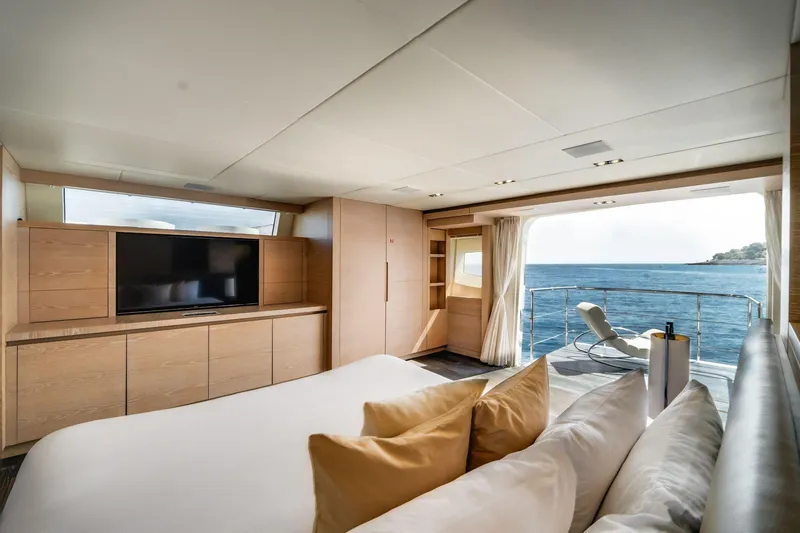 Fast & Furious Yacht Photos Pics Luxurious yacht interior with ocean view, featuring modern design and comfortable seating. AB 145, 2016.