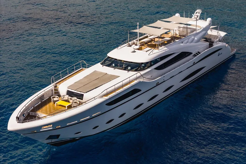 Fast & Furious Yacht Photos Pics Luxurious 2016 AB 145 yacht cruising on clear blue waters.