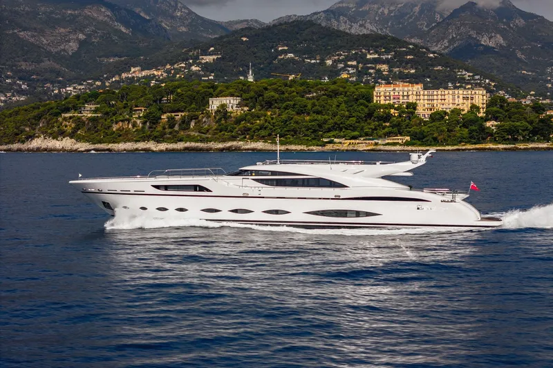 Fast & Furious Yacht Photos Pics Luxurious AB 145 yacht cruising near scenic coastline, 2016 model.