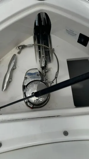  Yacht Photos Pics 2017 Regal 29 OBX boat anchor system with winch and cleat.