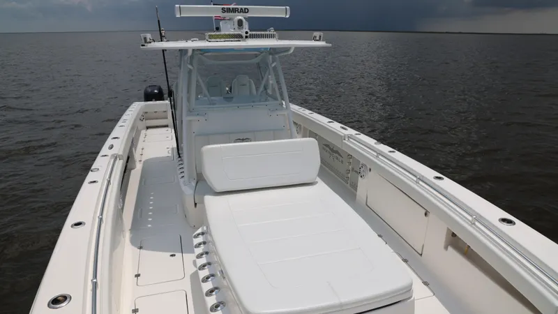  Yacht Photos Pics 2018 Invincible 40 Catamaran on open water, featuring spacious deck and modern design.