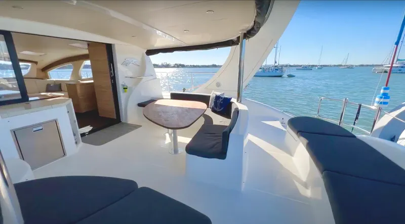 Fido Yacht Photos Pics Luxurious 2017 Xquisite Yachts X5 catamaran with spacious deck and scenic ocean view.