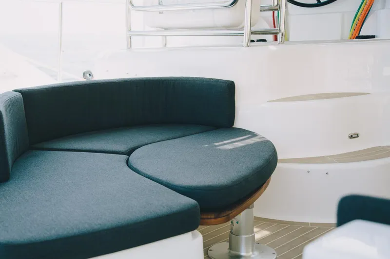 Fido Yacht Photos Pics Luxurious seating area on 2017 Xquisite Yachts X5 catamaran deck.