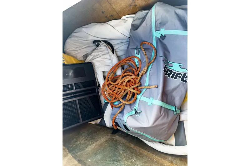 Sweet Sweet Life Yacht Photos Pics Storage compartment with sailing gear and rope on Lagoon 42, 2020 model.