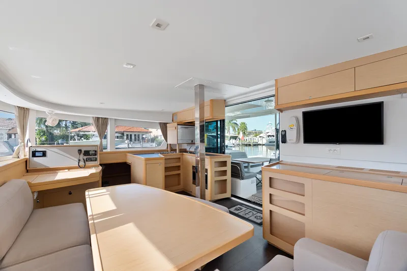 Curvy Mermaid Yacht Photos Pics Interior of 2017 Lagoon 42 yacht, featuring modern design and spacious layout.