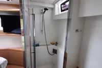 Interior of 2013 Lagoon 52 F yacht featuring a modern shower area.