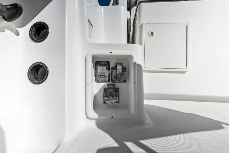 Blue Pearl Yacht Photos Pics Tiara Yachts 4200 Open 2004, electrical panel detail, white interior.
