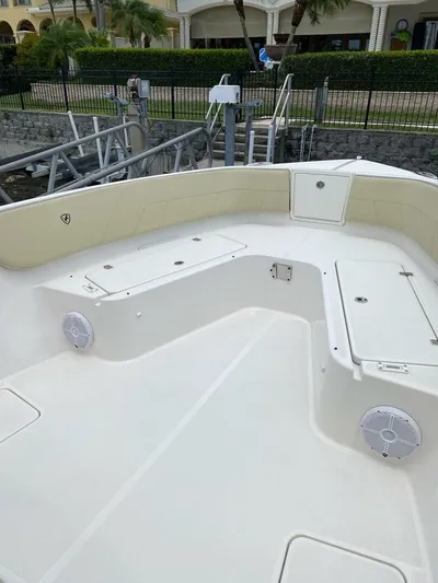 Gone Cucu Yacht Photos Pics 2020 Century 3200 Center Console boat with spacious deck and seating area.