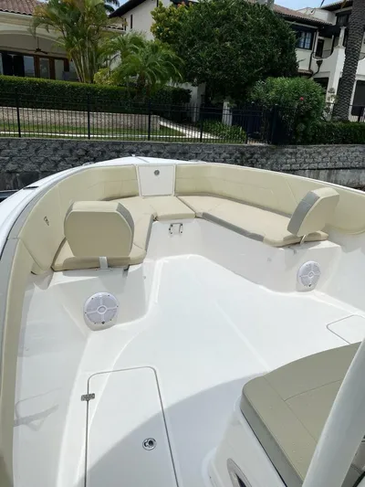 Gone Cucu Yacht Photos Pics 2020 Century 3200 Center Console boat with spacious seating and modern design.
