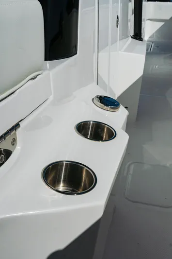  Yacht Photos Pics 2025 Invincible 36 Open Fisherman boat with stainless steel cup holders.