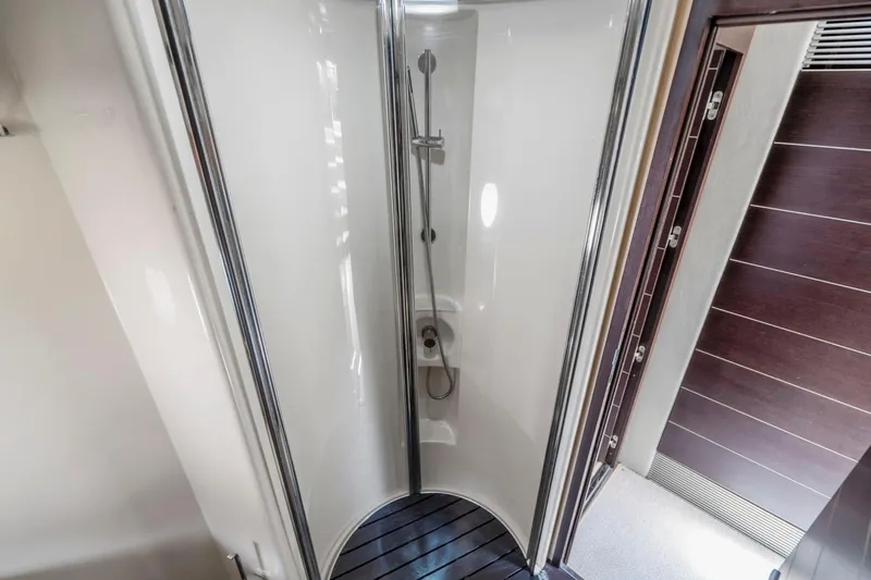  Yacht Photos Pics Shower area in 2007 Azimut 68S yacht, featuring sleek design and modern fixtures.