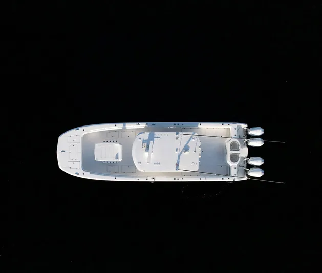 Another One Yacht Photos Pics Aerial view of 2019 Invincible 40 Catamaran on dark water.