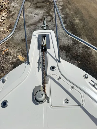  Yacht Photos Pics 2012 Boston Whaler 345 Conquest bow with anchor and chain.