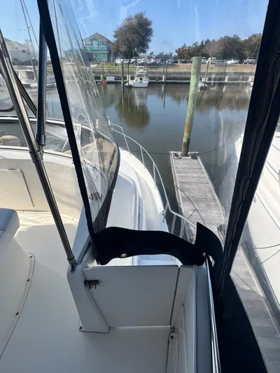 Why Wait Yacht Photos Pics Interior view of 2000 Silverton 392 Motor Yacht in harbor.