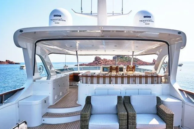  Yacht Photos Pics Luxurious 2026 Selene 72 Explorer yacht with spacious deck and ocean view.