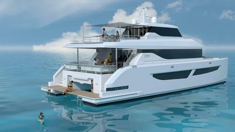 75 Iliad 2026 Yacht Photos Pics Luxury ILIAD 75 yacht cruising on calm ocean waters, 2026 model.