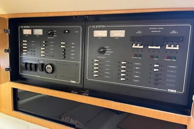 Moxie Yacht Photos Pics Electrical control panel on a 1998 Tiara Yachts 3500 Open boat.