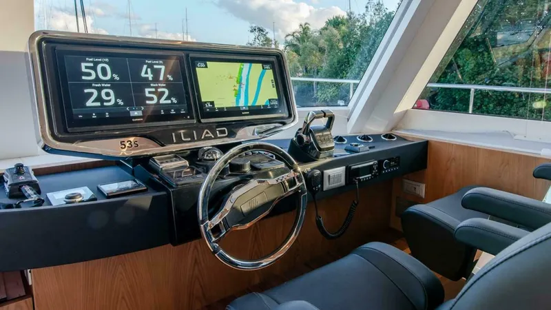 53s Iliad 2026 Yacht Photos Pics Modern ILIAD 53S yacht helm with advanced navigation displays, 2026 model.