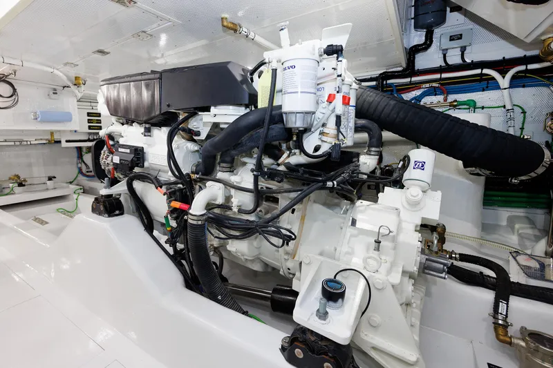 Mona Lisa Yacht Photos Pics Engine room of 2025 Vicem 58 Classic yacht, showcasing advanced machinery and components.