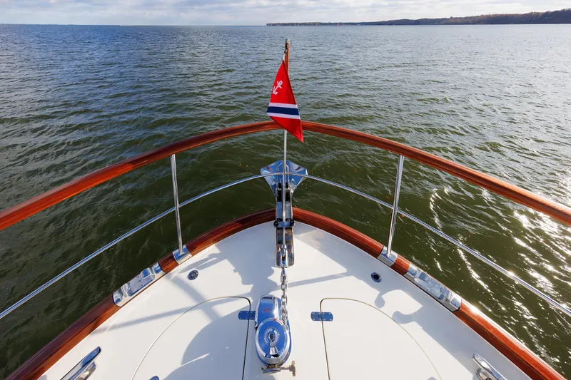 Mona Lisa Yacht Photos Pics Bow view of 2025 Vicem 58 Classic yacht on open water.