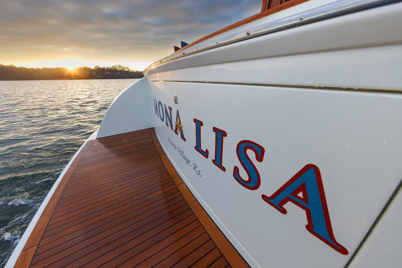 Mona Lisa Yacht Photos Pics 2025 Vicem 58 Classic yacht "Mona Lisa" at sunset on the water.