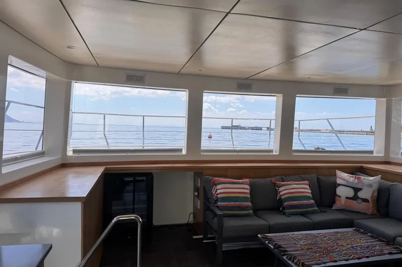 Pilar X Yacht Photos Pics Interior of Leeuwin 55 yacht, 2024 model, with ocean view.