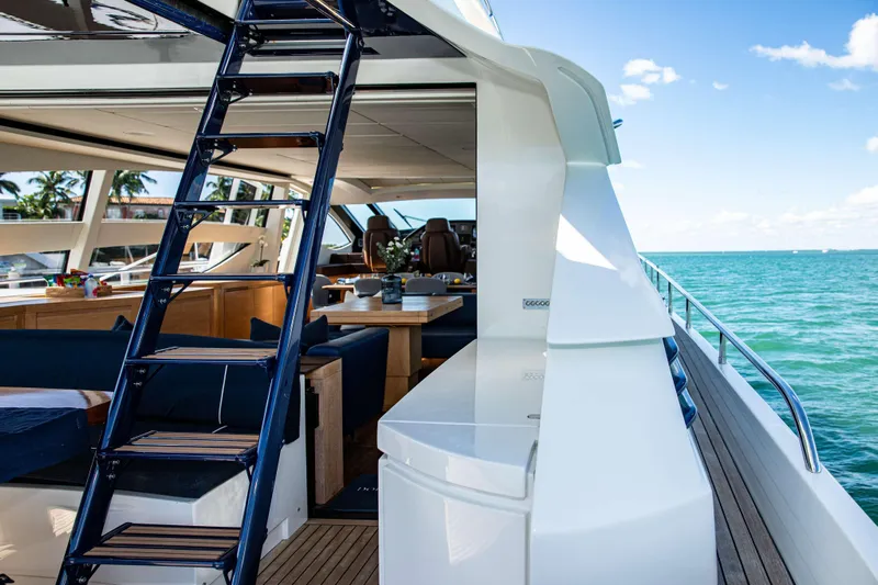 Dorothy Ann Yacht Photos Pics Luxurious 2012 Pershing 82 yacht interior with ocean view and sleek design.