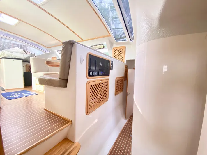 Ronin Yacht Photos Pics Interior of 2016 Celtic Yachts 40, featuring modern design and wooden accents.