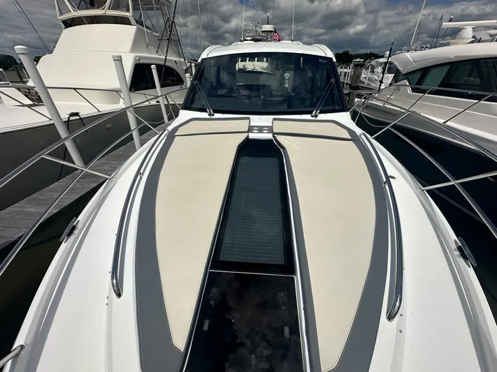 Sea Addendum Yacht Photos Pics 2021 Galeon 425 HTS yacht docked, showcasing sleek design and modern features.