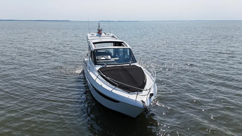 Sea Addendum Yacht Photos Pics 2021 Galeon 425 HTS yacht cruising on open water.