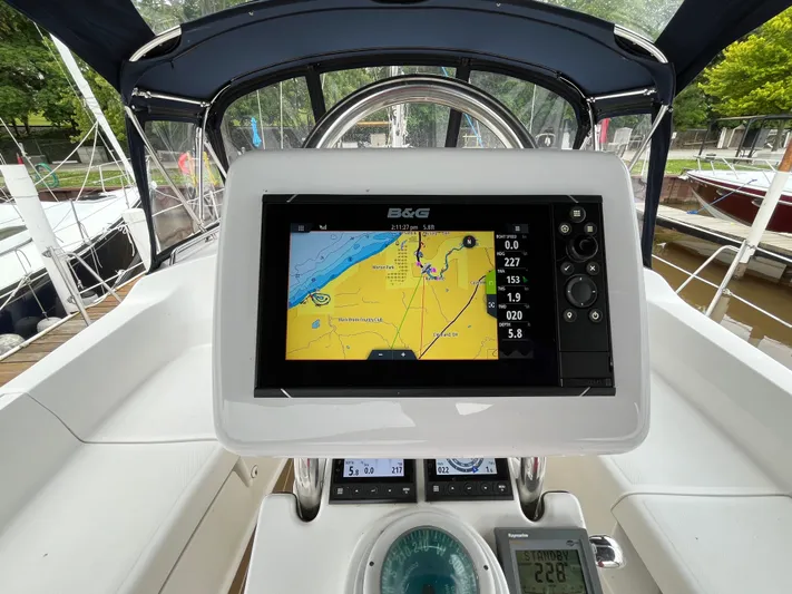  Yacht Photos Pics Navigation system on a 2004 Hunter 41 sailboat, displaying a nautical chart.