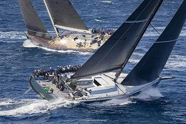 Django Hf Yacht Photos Pics Sailing yachts racing on the ocean, featuring a 2009 Reichel-Pugh 82 model.