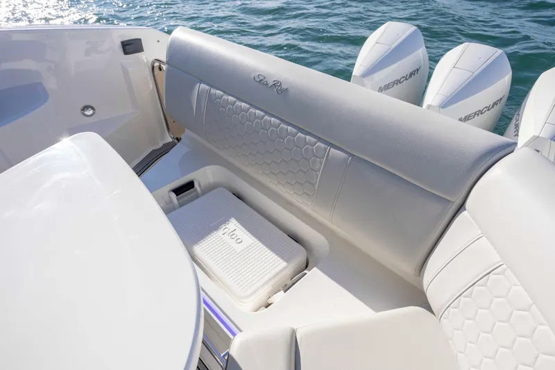  Yacht Photos Pics 2020 Sea Ray Sundancer 320 Outboard with luxurious seating and Mercury outboard engines.
