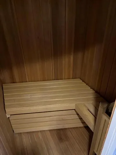  Yacht Photos Pics Wooden sauna interior on Baia Atlantica 78 yacht, 2005 model.