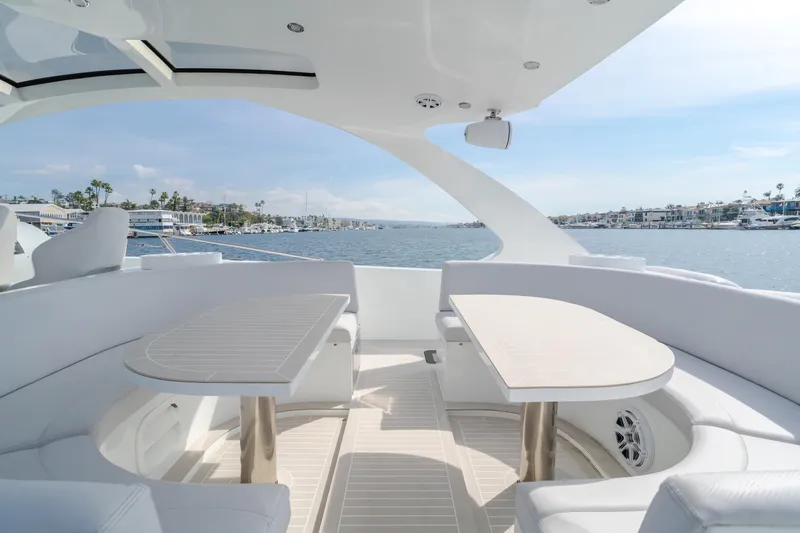 Catch And Release Yacht Photos Pics Luxurious 2017 Triton Custom yacht interior with elegant seating and ocean view.