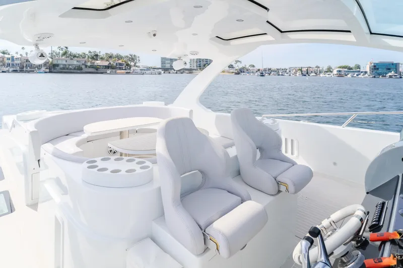 Catch And Release Yacht Photos Pics Luxurious 2017 Triton Custom yacht interior with plush seating and ocean view.