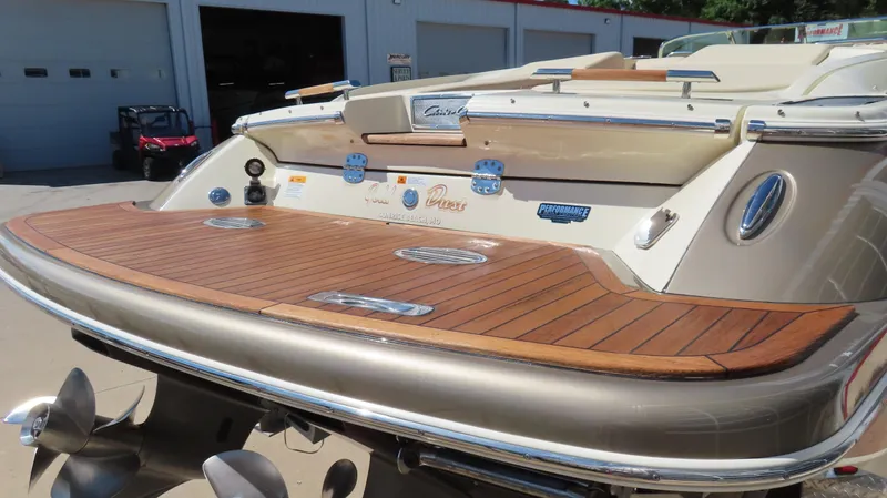  Yacht Photos Pics 2018 Chris-Craft Launch 34 boat with teak swim platform and dual propellers.