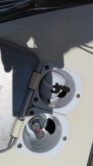  Yacht Photos Pics Fuel and water caps on a 2018 Chris-Craft Launch 34 boat.