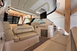 Social Distance Yacht Photos Pics 2019 Regal 35 Sport Coupe interior with luxurious seating and modern amenities.