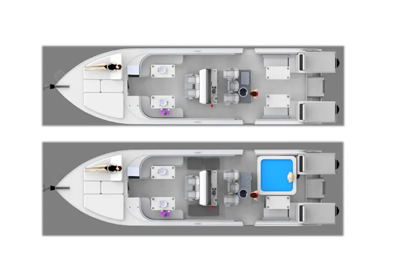  Yacht Photos Pics Floor plan of 2024 YachtCat 41, showcasing interior layout and amenities.