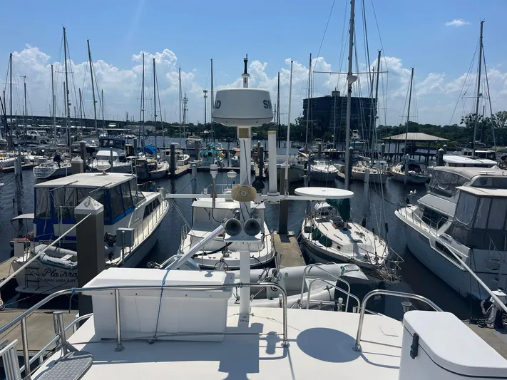 Bazan Yacht Photos Pics Marina view with various boats, including a 2001 Great Harbour GH47 yacht.