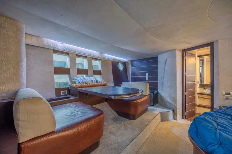  Yacht Photos Pics Luxurious interior of 2009 Azimut 68S yacht with modern seating and elegant design.