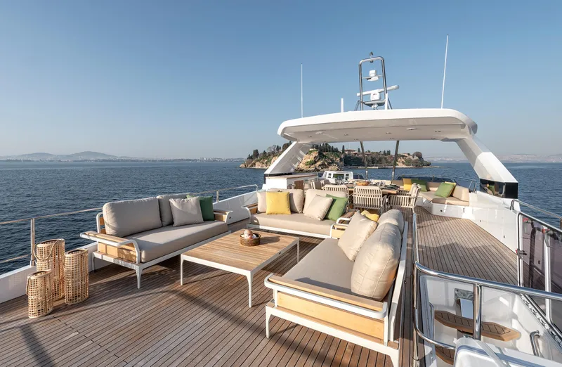 Numarine 22xp Hull #7 Yacht Photos Pics Luxurious 2025 Numarine 22XP yacht deck with elegant seating and ocean view.