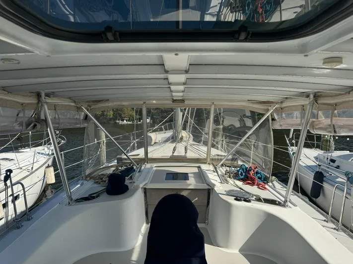 Ayewash Yacht Photos Pics View from Helm Under Hardtop