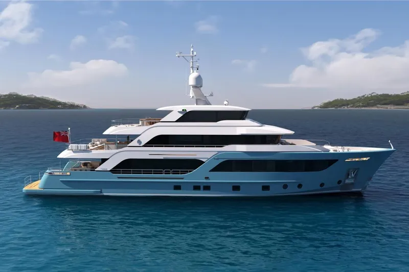Presence Yacht Photos Pics Luxurious 2026 Cantiere Delle Marche 130.37 yacht cruising in serene blue waters.