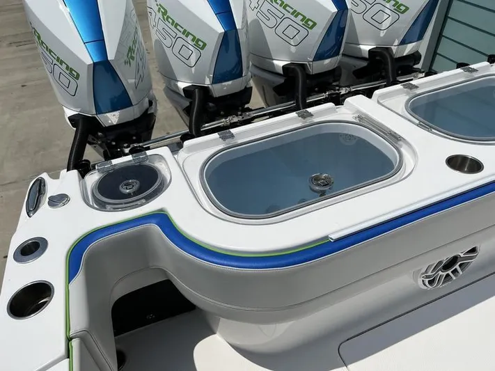  Yacht Photos Pics 2020 Nor-Tech 392 Super Fish with quad Mercury Racing 450 engines.