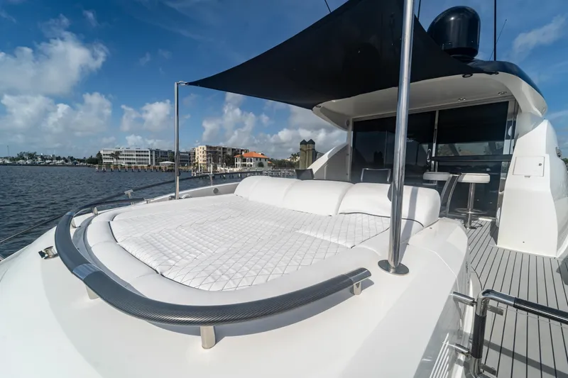 The Office Yacht Photos Pics Luxurious 2009 Lazzara LSX 75 yacht with spacious sun deck and modern design.